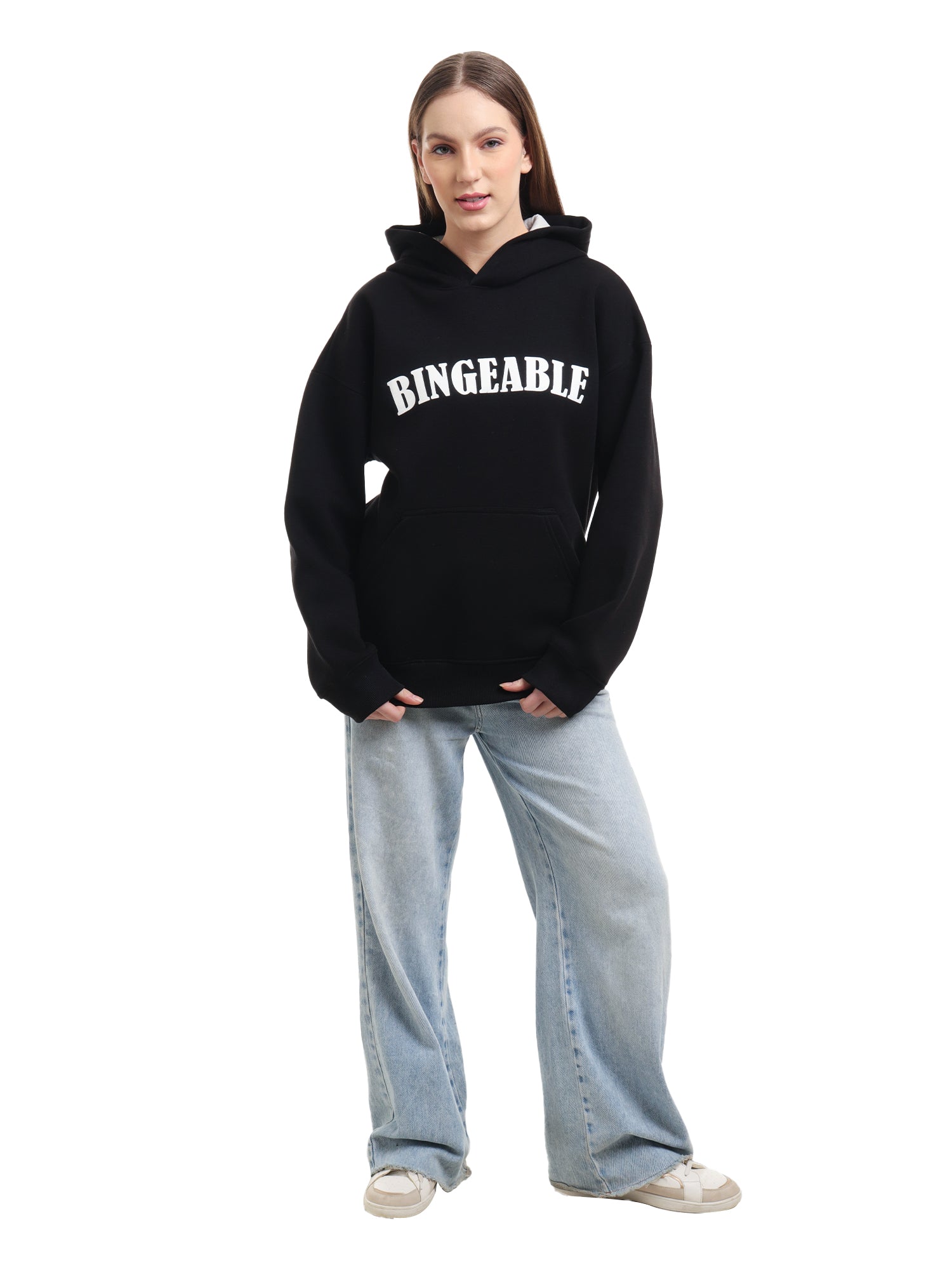 Bingeable ! - Cozy Oversized Winter Wear Hoodie