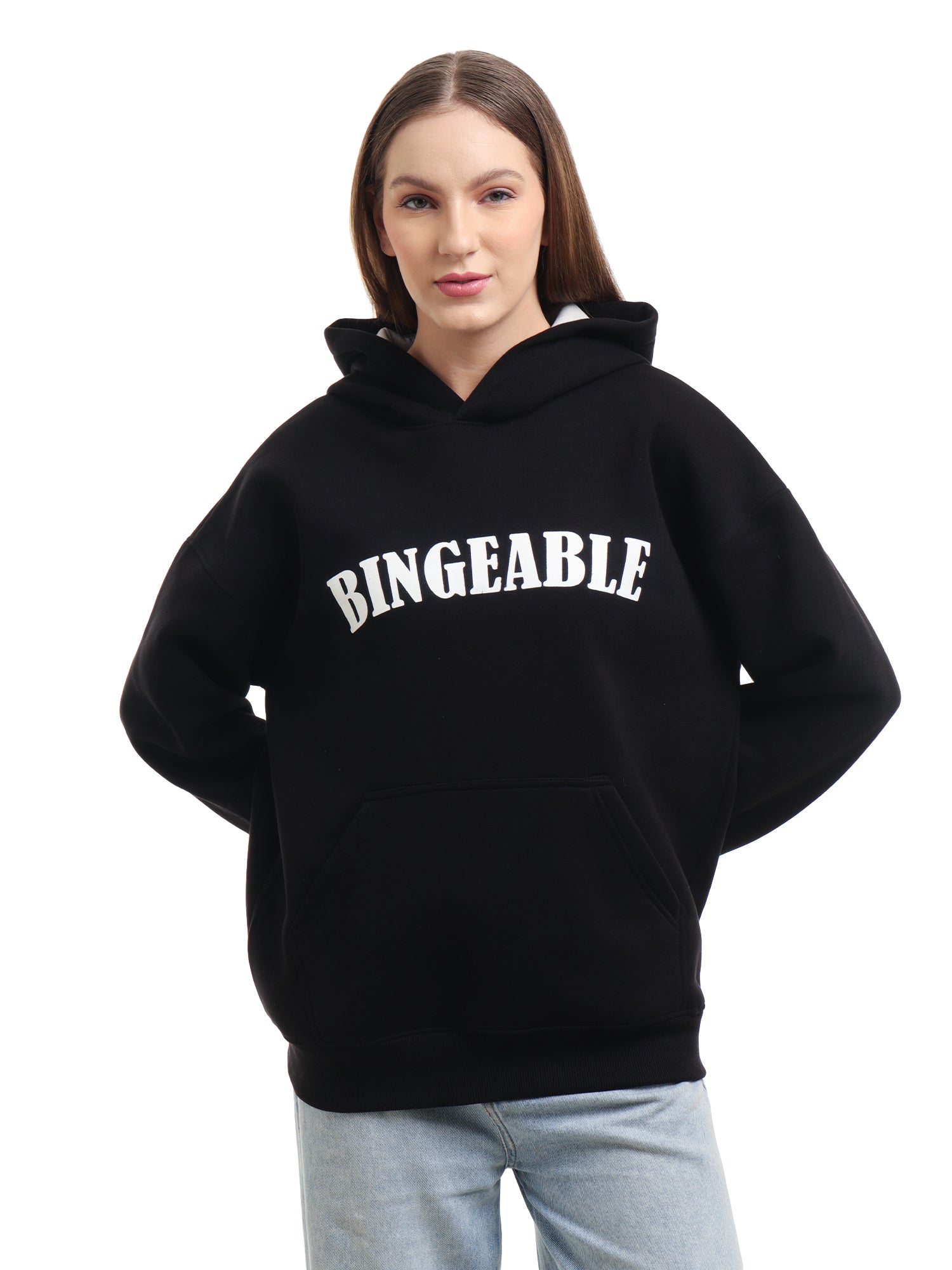 Bingeable ! - Cozy Oversized Winter Wear Hoodie