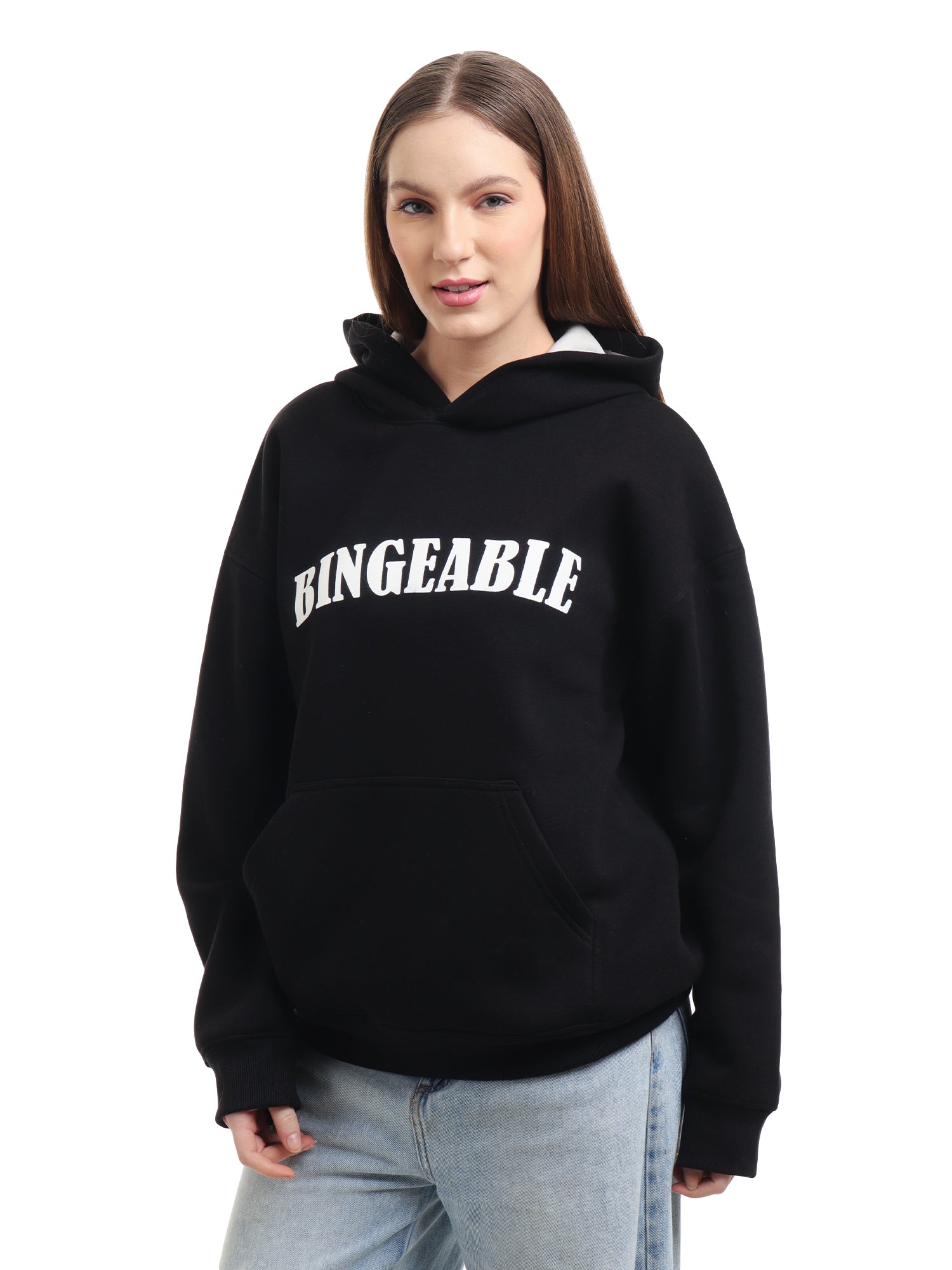 Bingeable ! - Cozy Oversized Winter Wear Hoodie