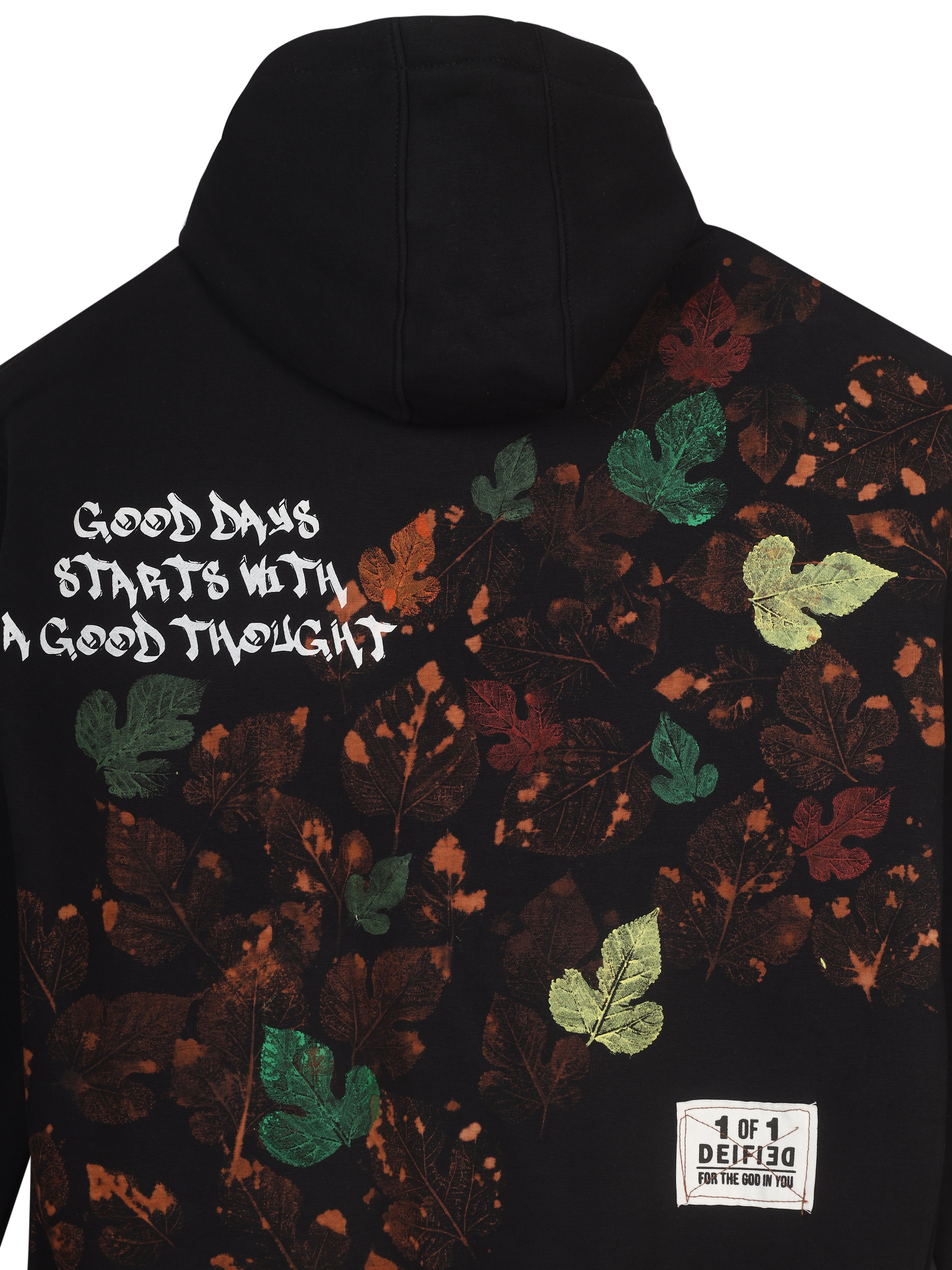 Handcrafted Oversized Hoodie | ‘Breathe, Bloom & Be’ | Leaf Print Design | One-of-a-Kind Streetwear (Made to Order)