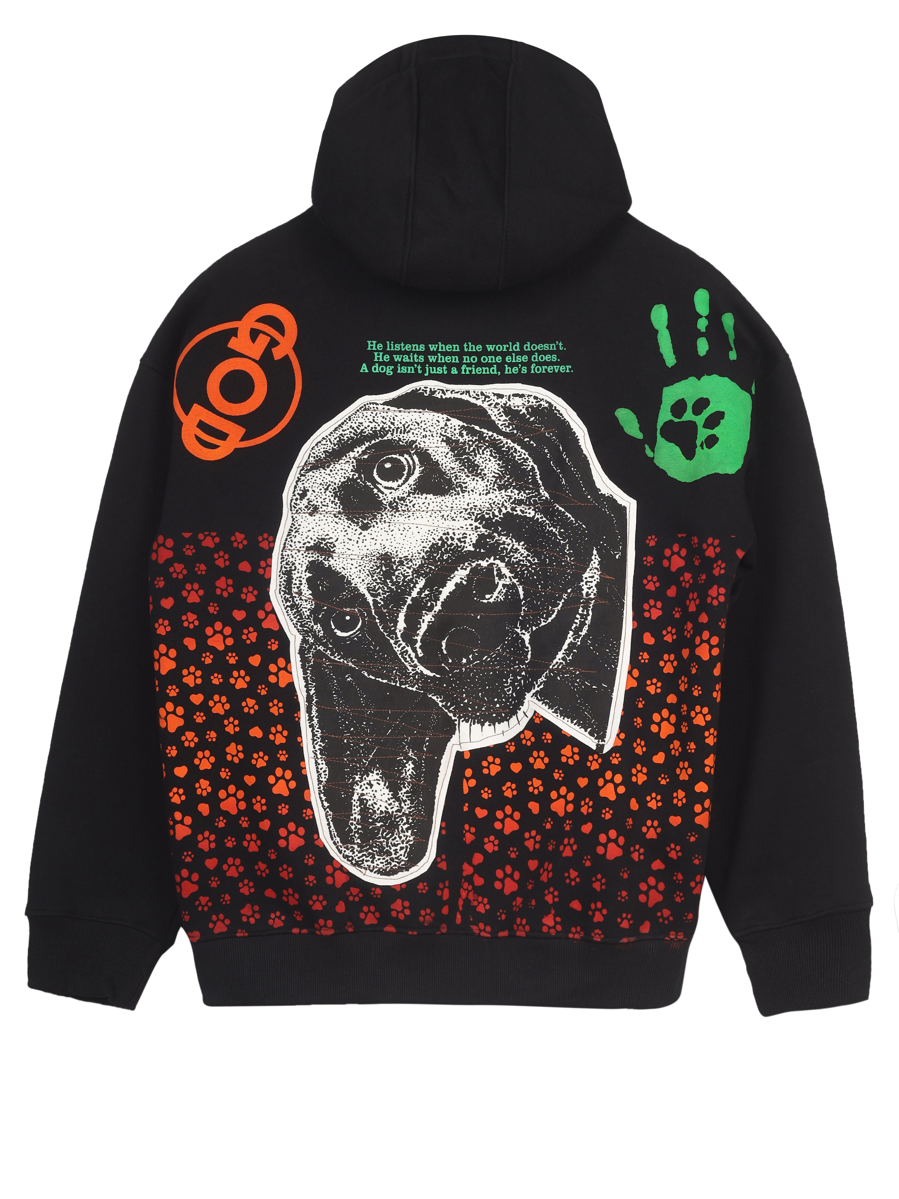 Handcrafted Oversized Hoodie | ‘OBEY’ Dog Tribute Design | One-of-a-Kind Streetwear for Dog Lovers (Made to Order)