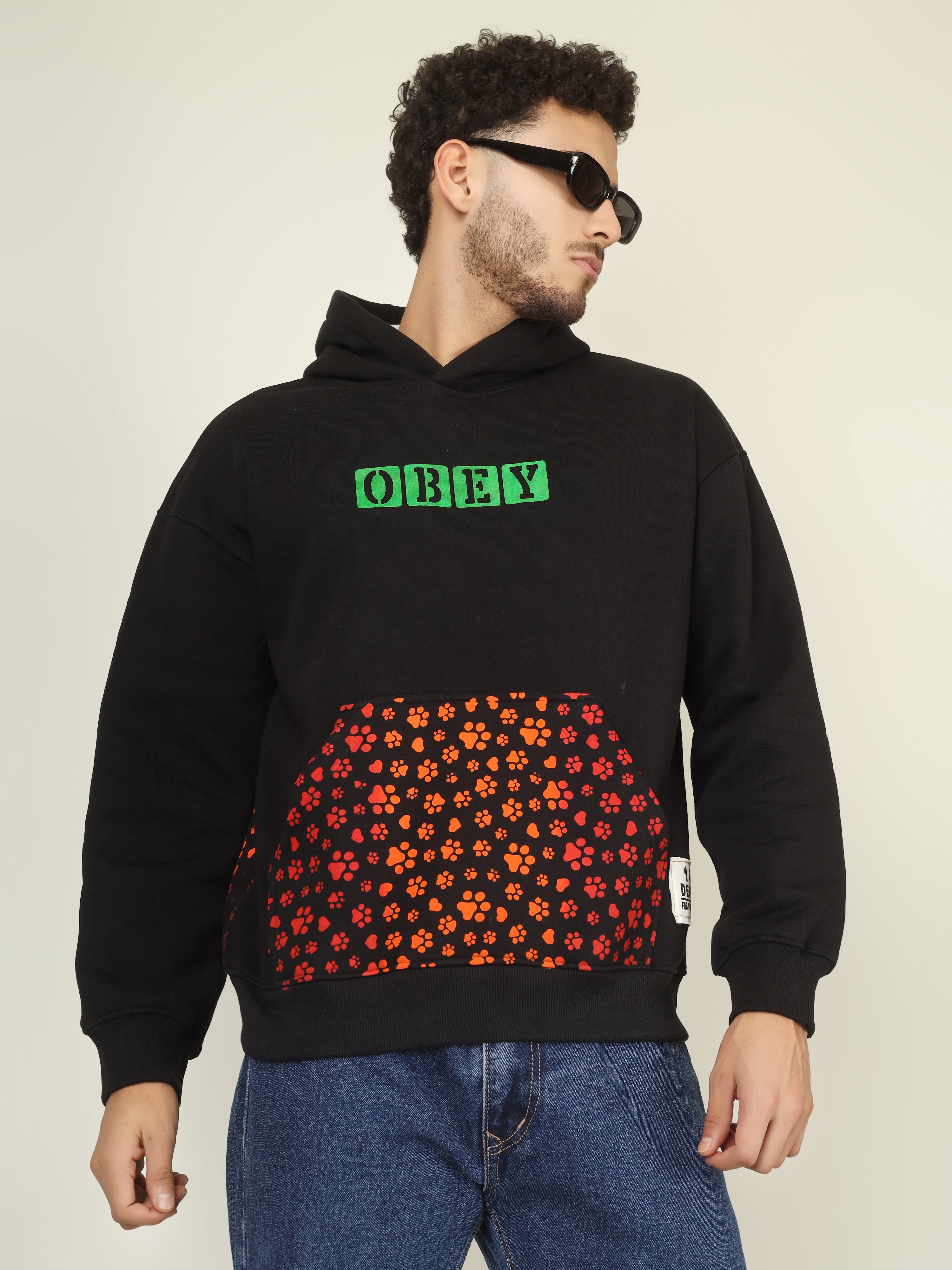 Handcrafted Oversized Hoodie | ‘OBEY’ Dog Tribute Design | One-of-a-Kind Streetwear for Dog Lovers (Made to Order)