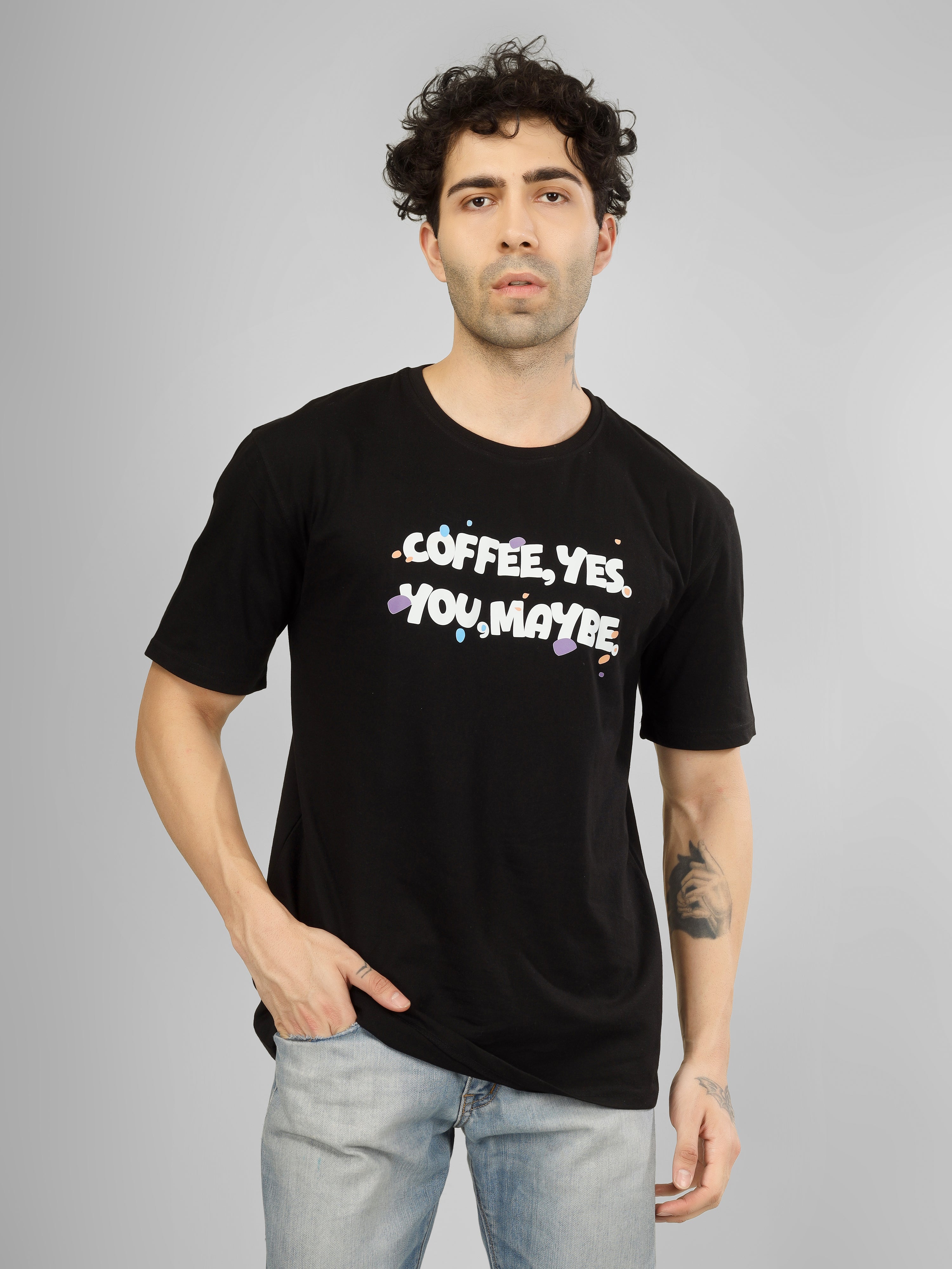 Morning Mood Series | Bold Coffee Graphic Oversized Streetwear Tee