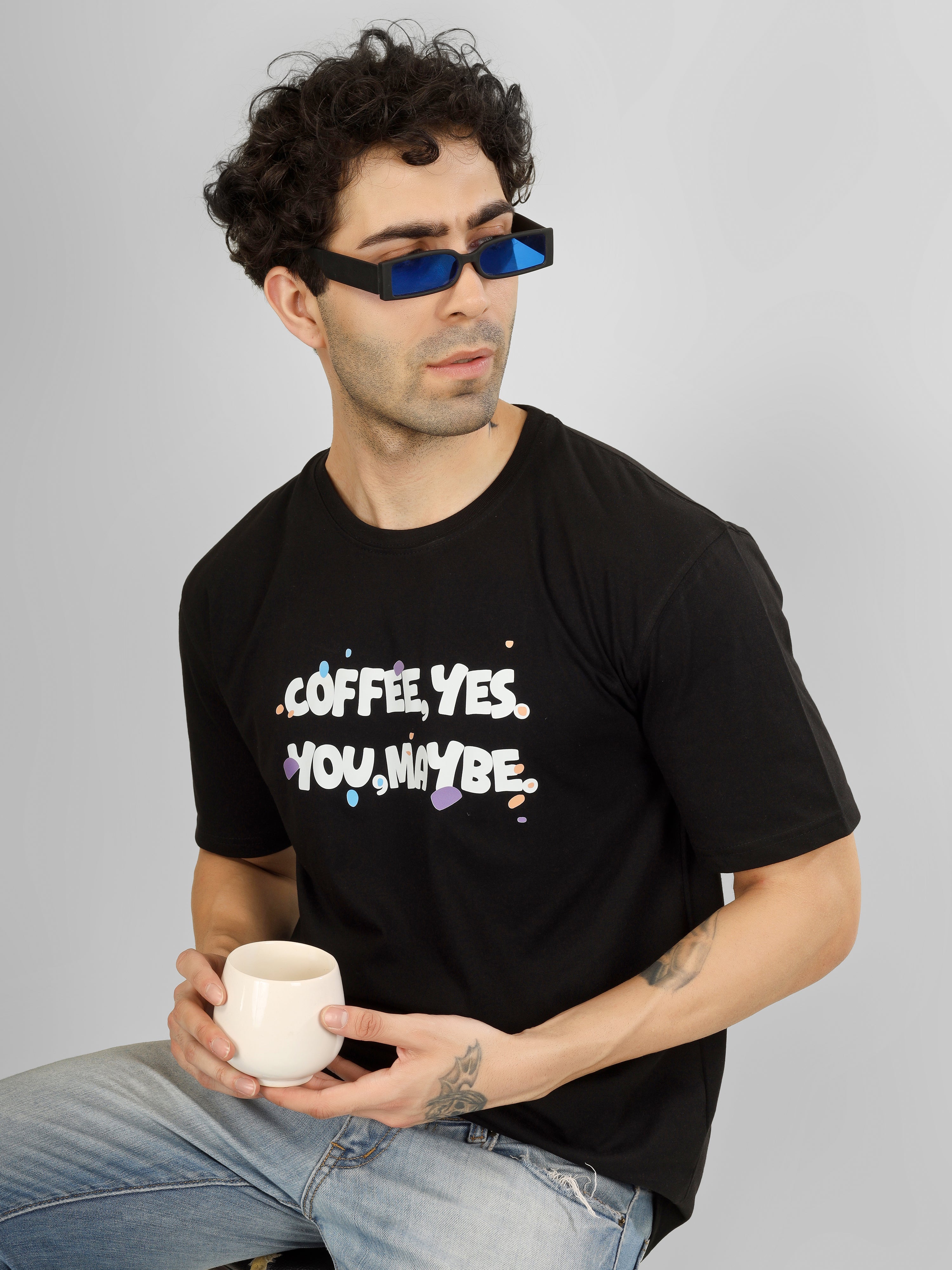 Morning Mood Series | Bold Coffee Graphic Oversized Streetwear Tee