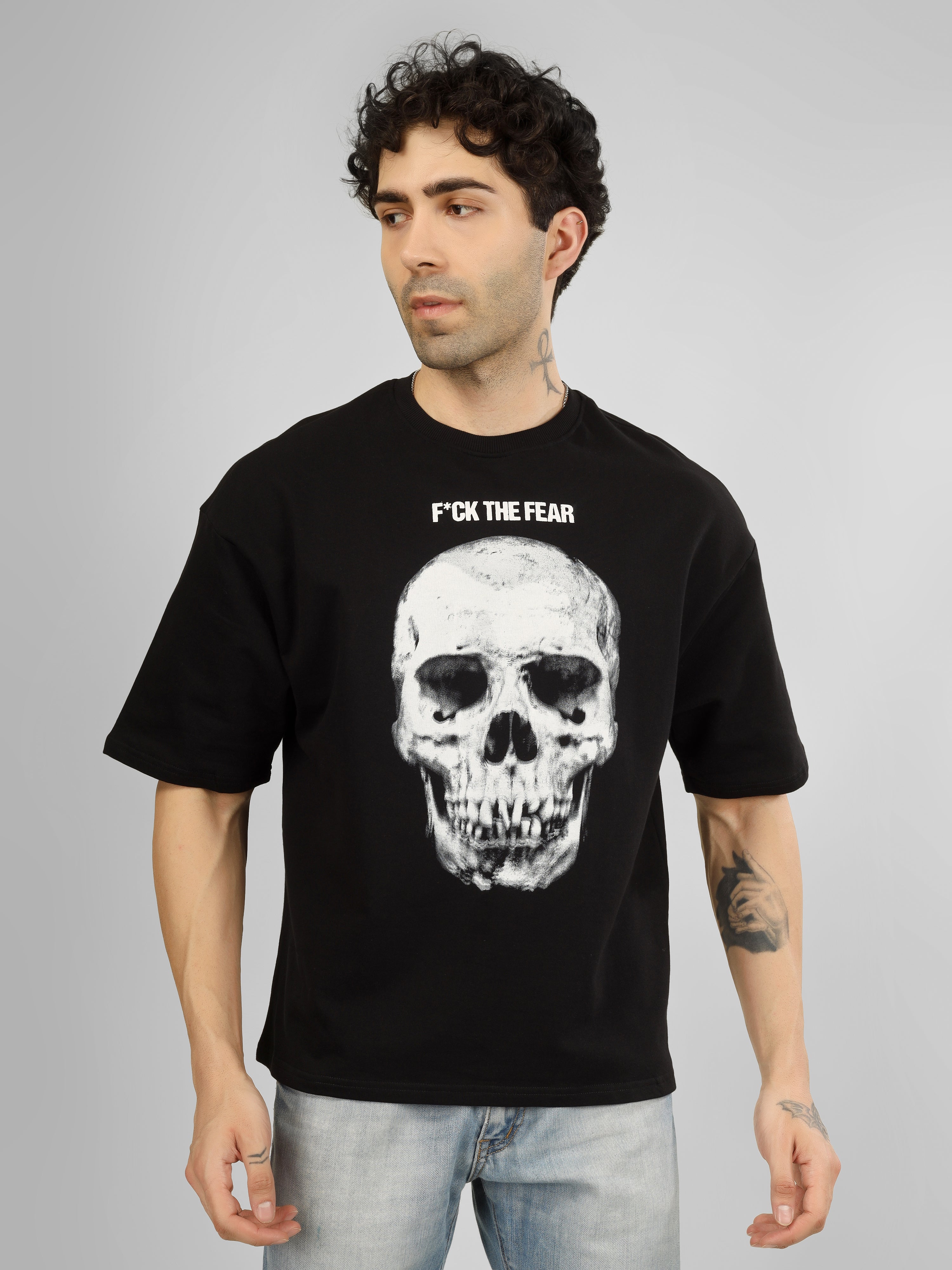 F the Fear | Raw Energy Skull Graphic Streetwear Tee