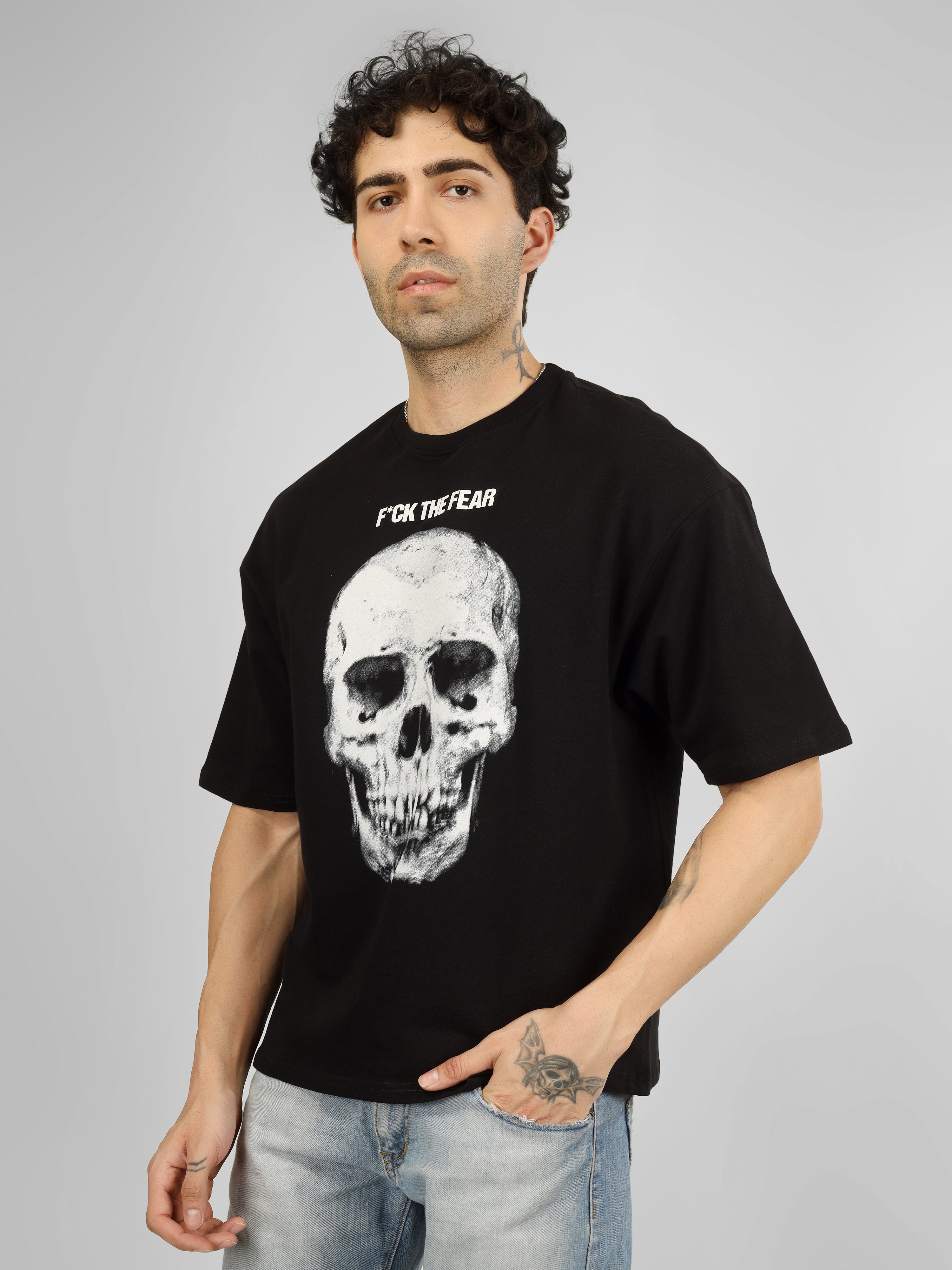 F the Fear | Raw Energy Skull Graphic Streetwear Tee