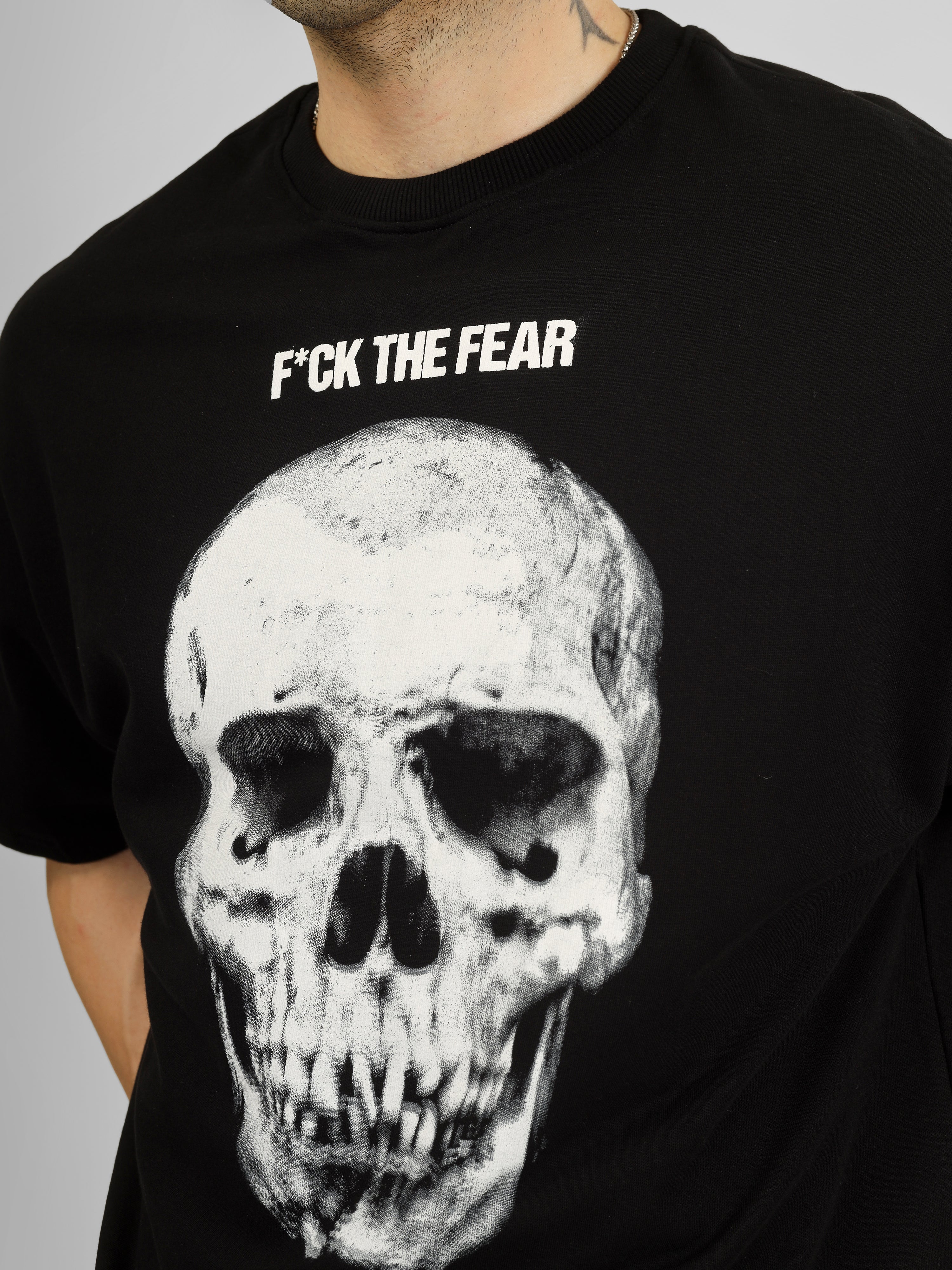 F the Fear | Raw Energy Skull Graphic Streetwear Tee