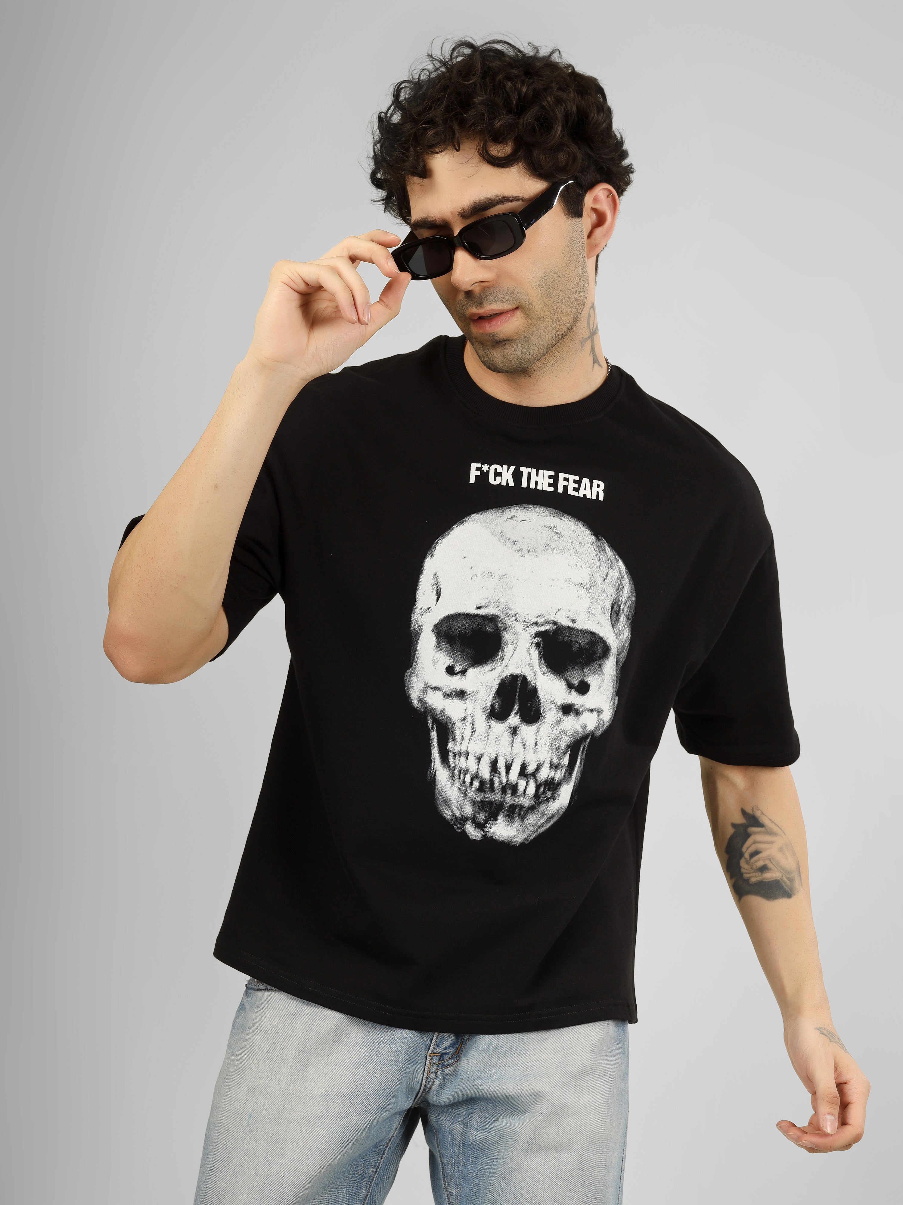 F the Fear | Raw Energy Skull Graphic Streetwear Tee