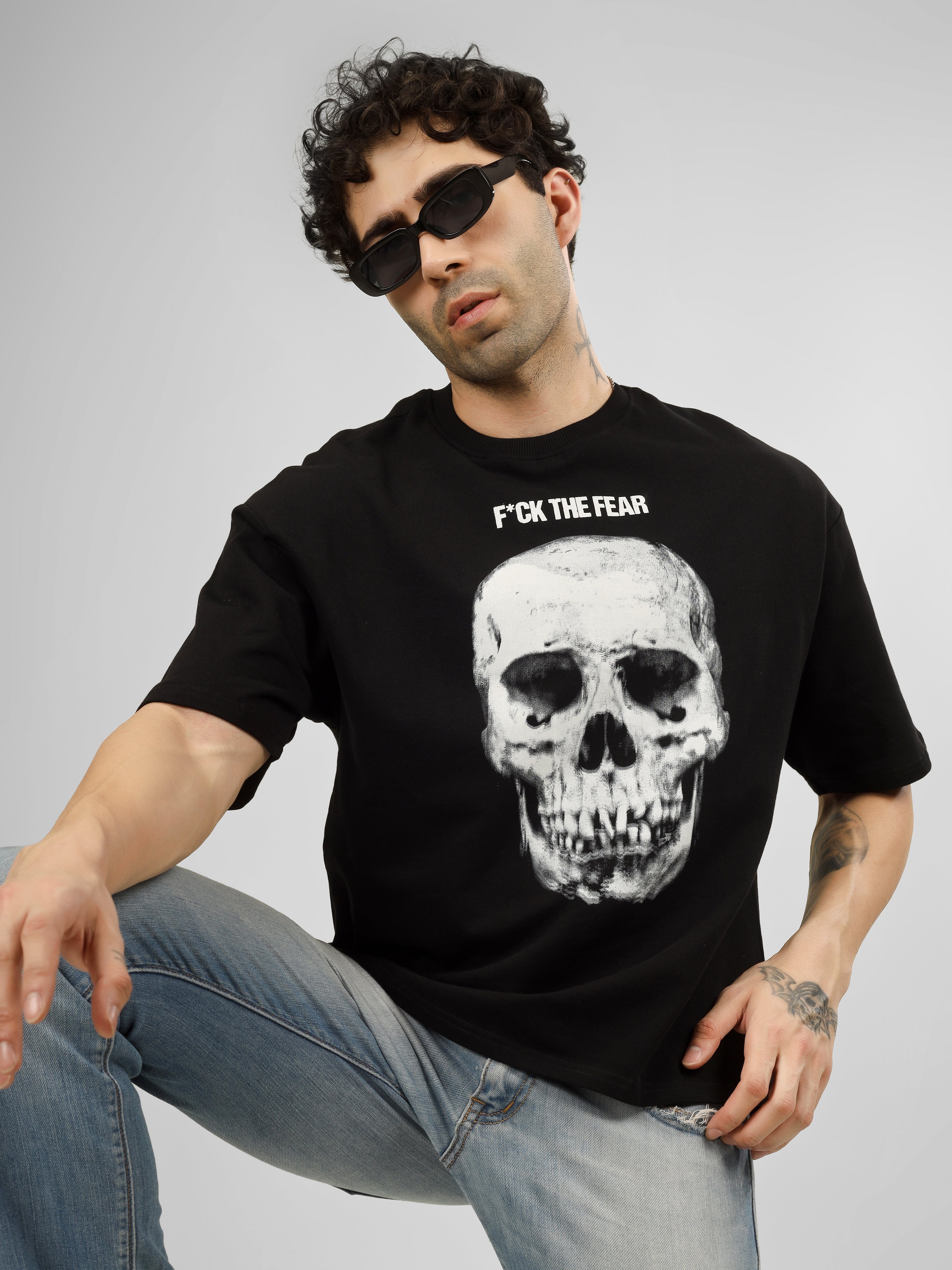 F the Fear | Raw Energy Skull Graphic Streetwear Tee