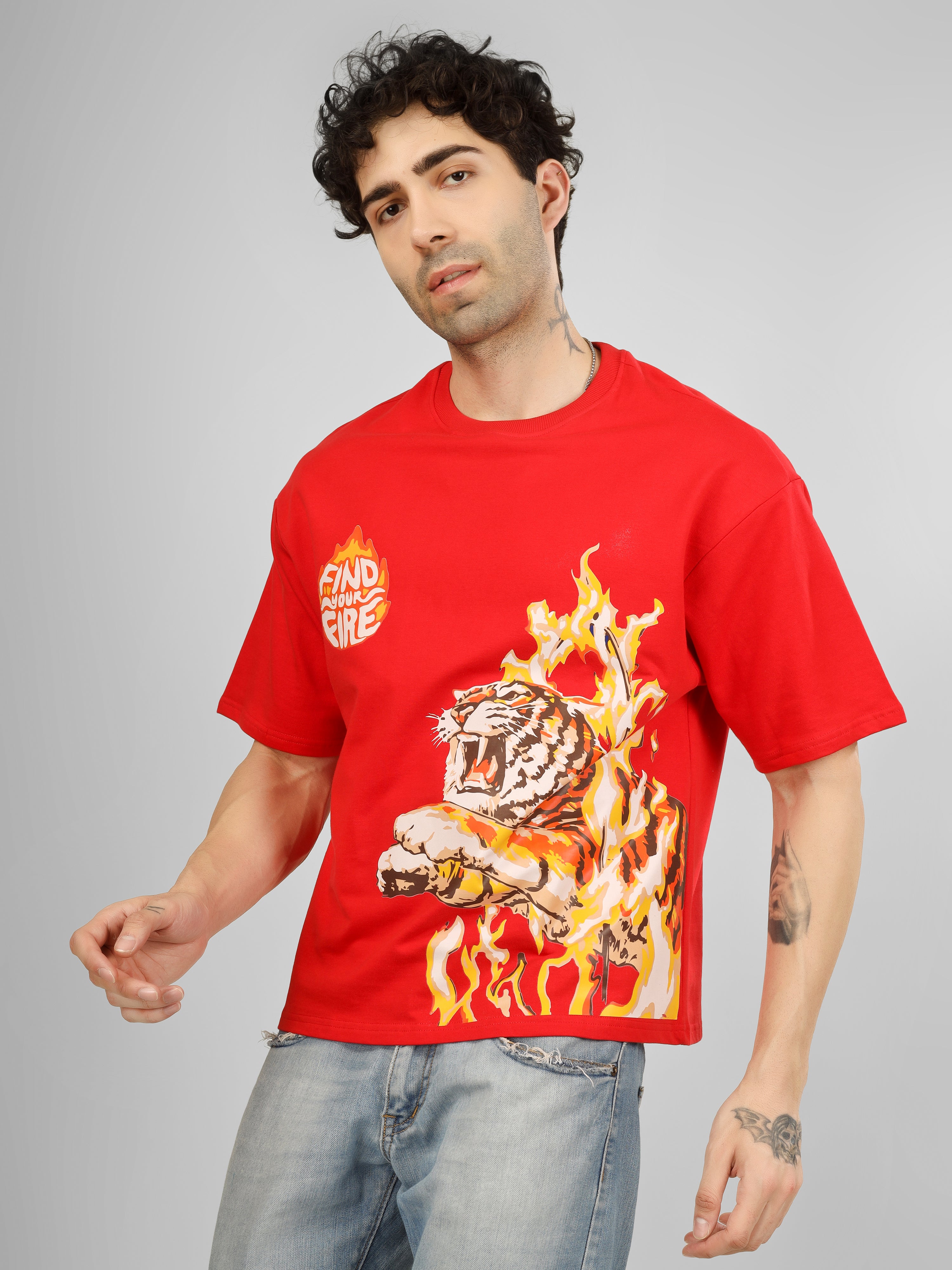 DEIFIED Street Spirit Drop | “Find Your Fire” Tiger Graphic Oversized Tee