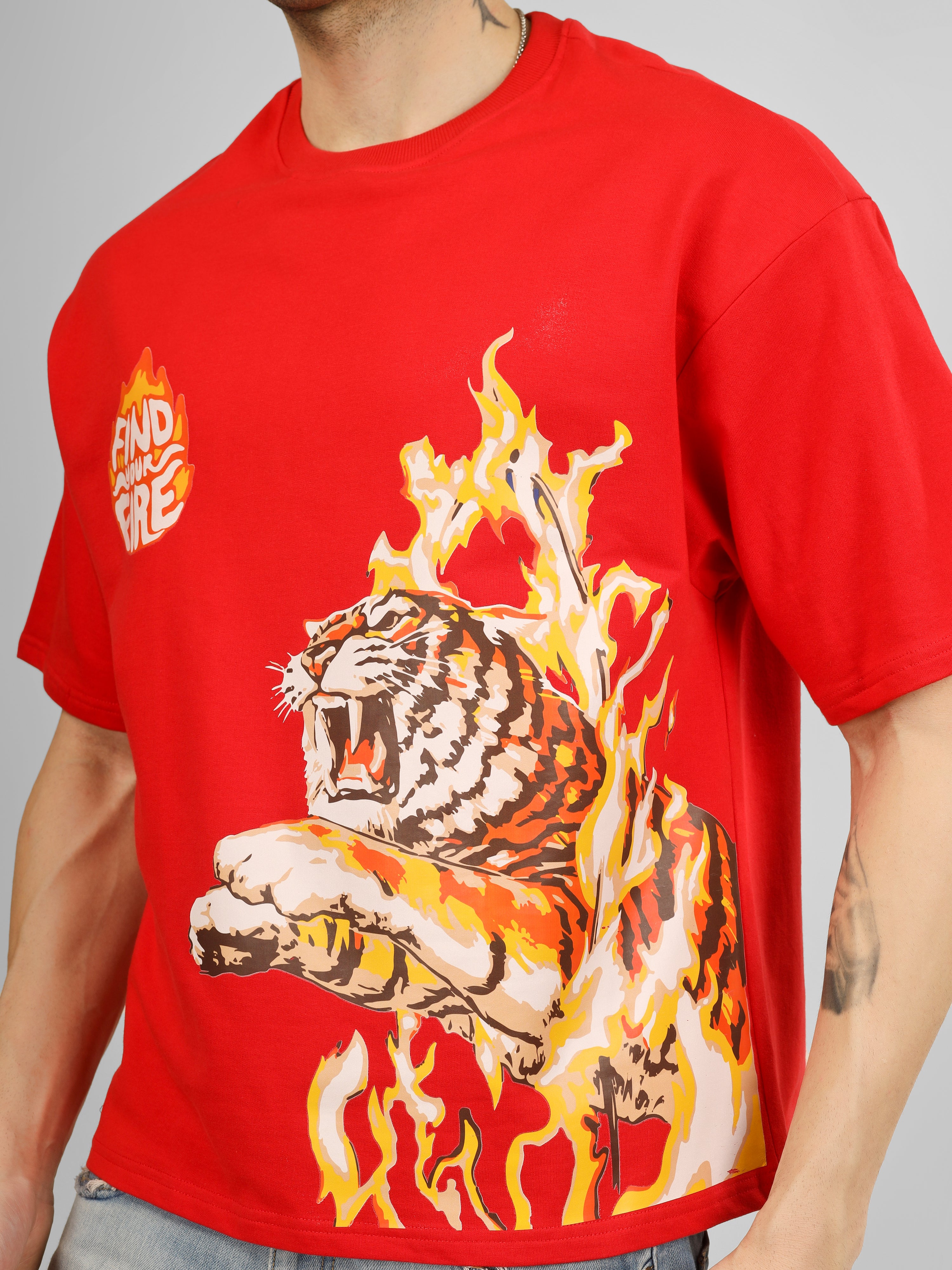 DEIFIED Street Spirit Drop | “Find Your Fire” Tiger Graphic Oversized Tee