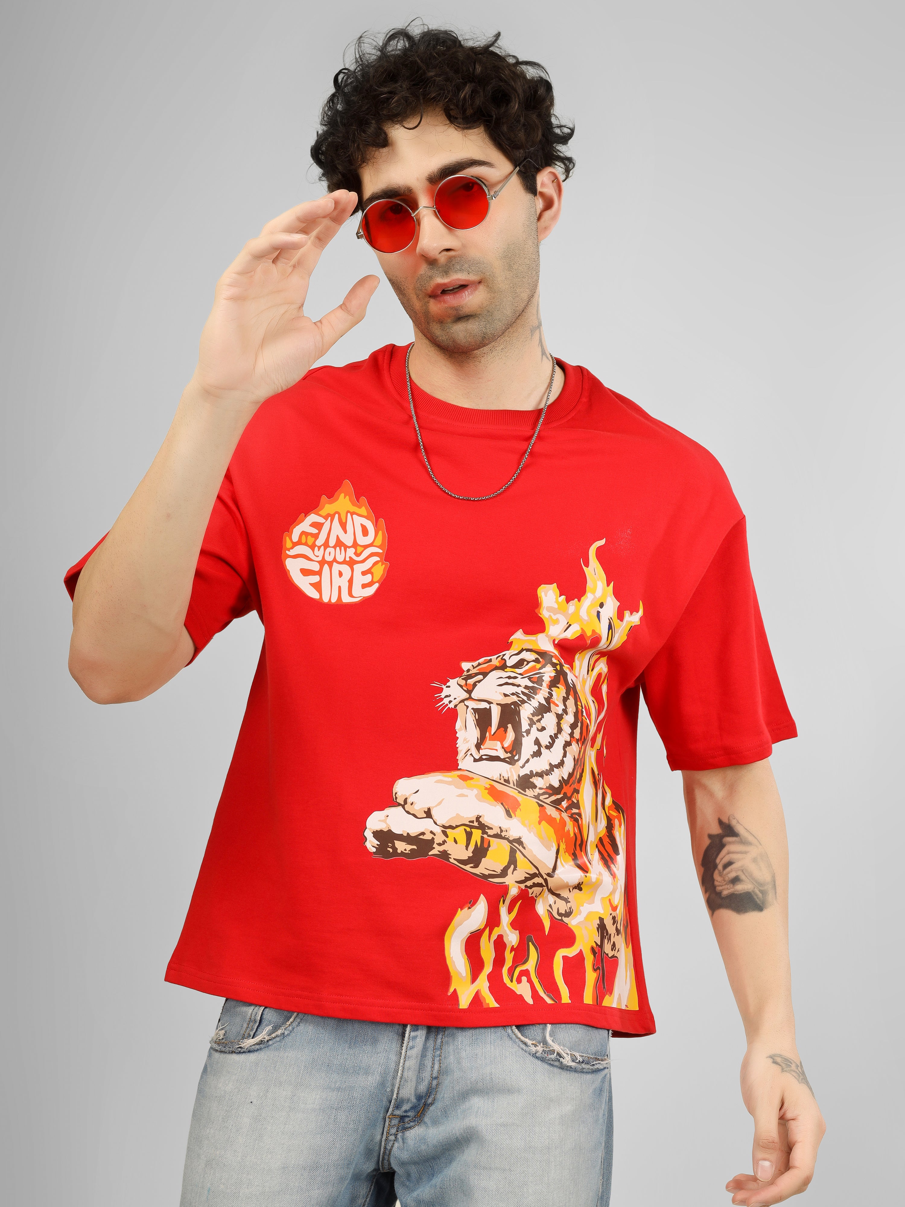 DEIFIED Street Spirit Drop | “Find Your Fire” Tiger Graphic Oversized Tee