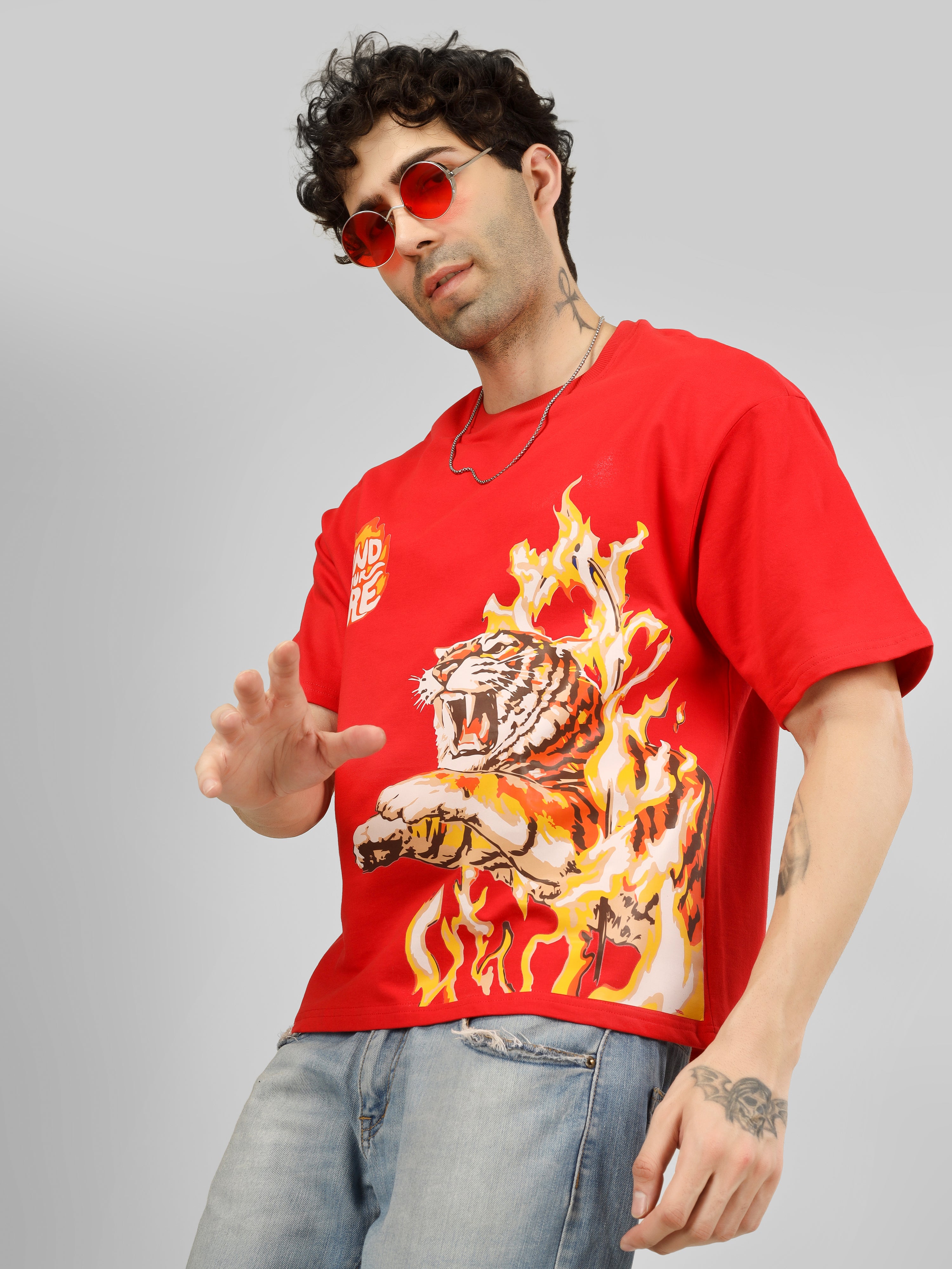 DEIFIED Street Spirit Drop | “Find Your Fire” Tiger Graphic Oversized Tee