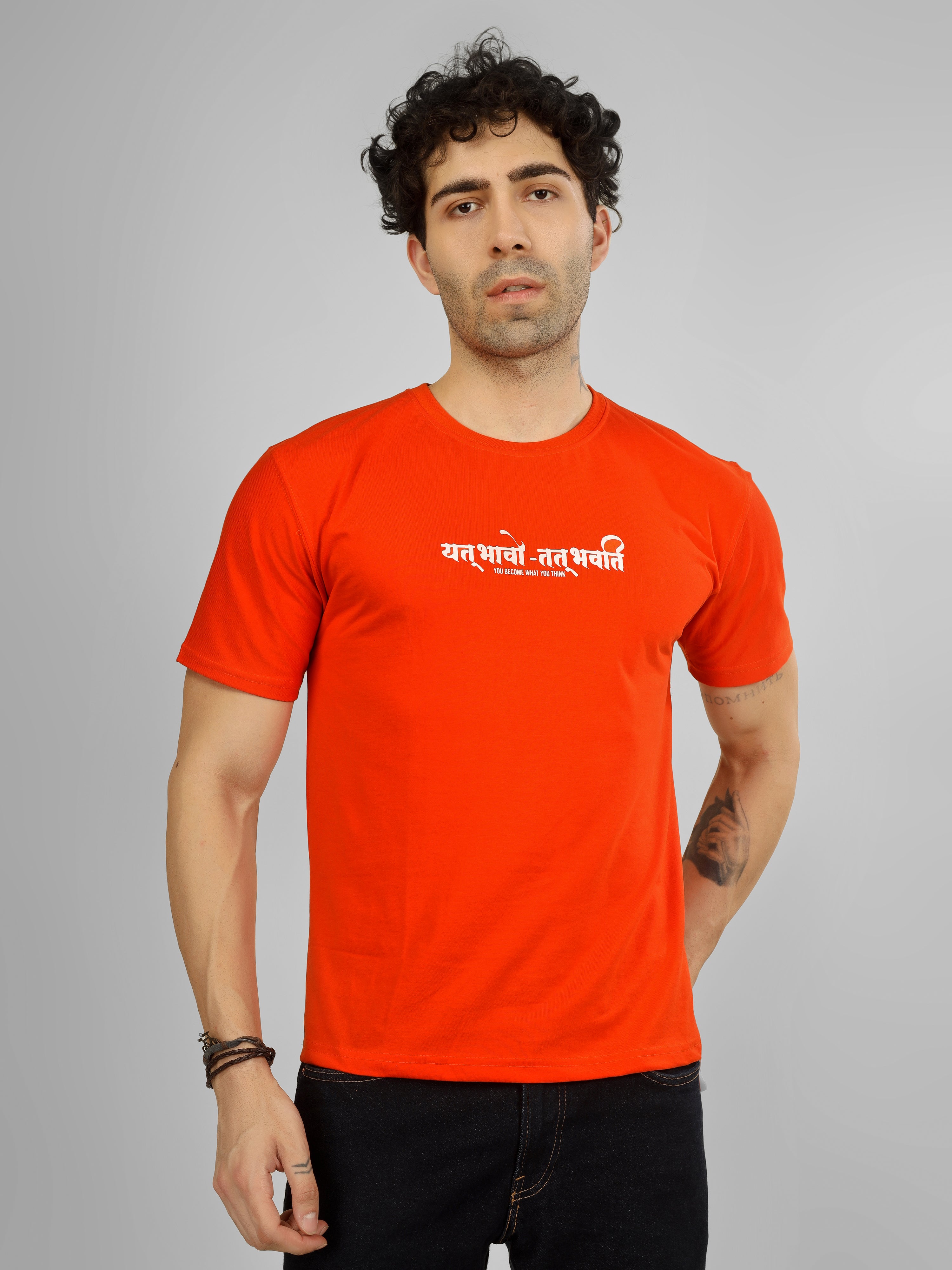 “ Yat Bhavo Tat Bhavati ” Oversized Cotton T-Shirt  Sanskrit Slogan Streetwear Style