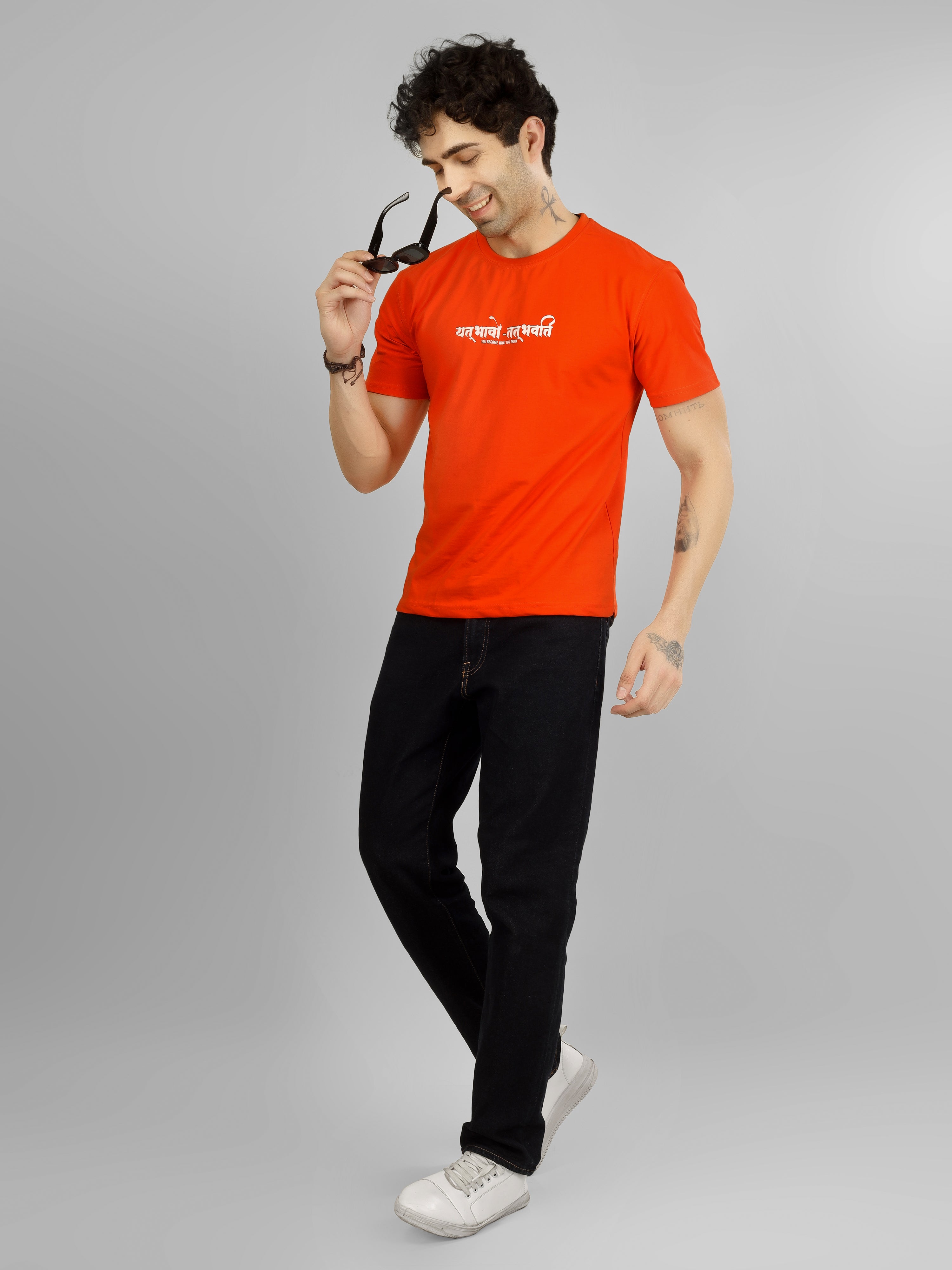 “ Yat Bhavo Tat Bhavati ” Oversized Cotton T-Shirt  Sanskrit Slogan Streetwear Style