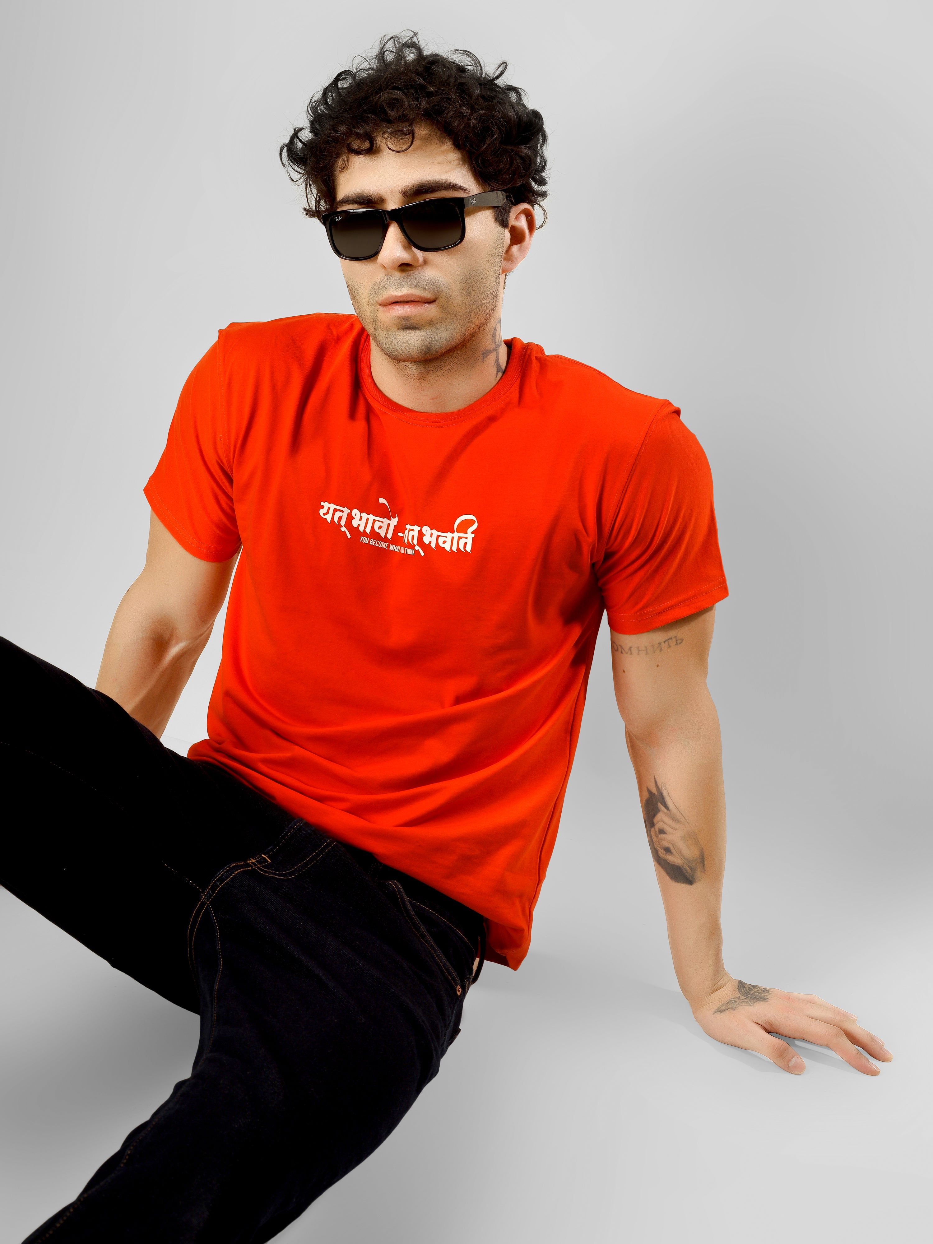 “ Yat Bhavo Tat Bhavati ” Oversized Cotton T-Shirt  Sanskrit Slogan Streetwear Style