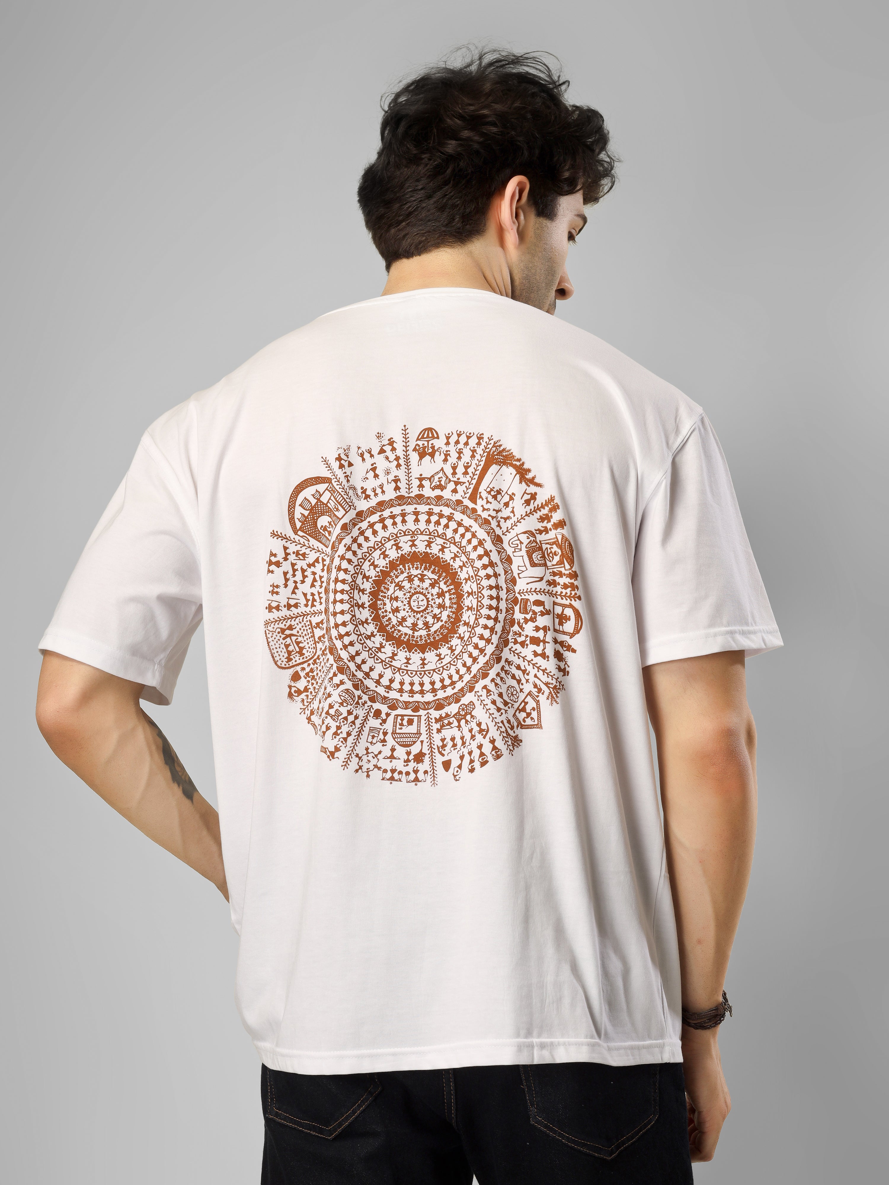 The Warli Art Chronicles | Limited Edition Oversized Cotton Streetwear T-Shirt