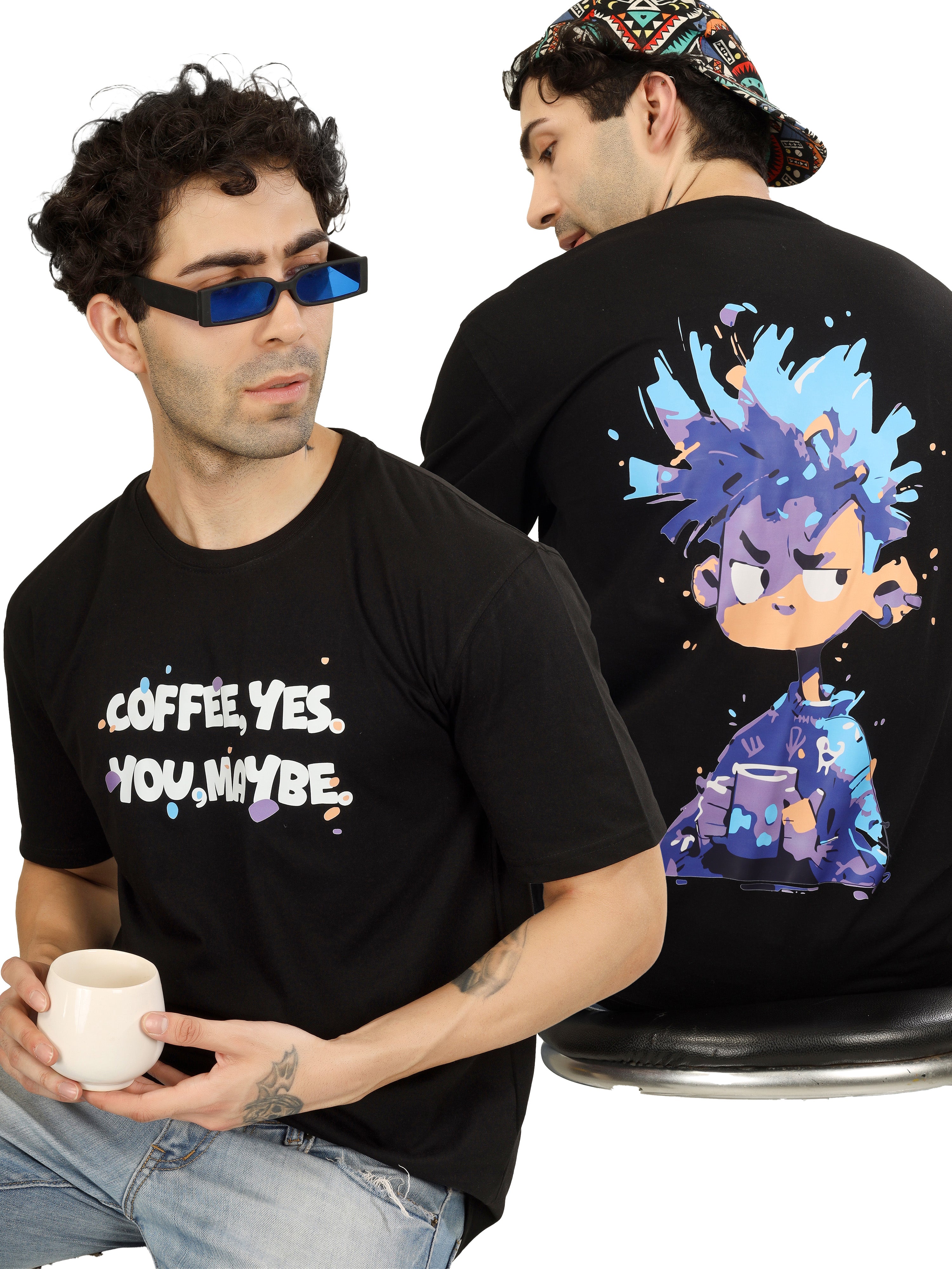 Morning Mood Series | Bold Coffee Graphic Oversized Streetwear Tee